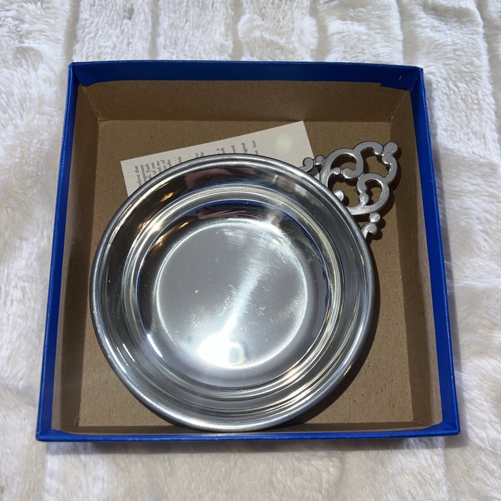 Vintage 4" Pewter Porringer Bowl Salisbury SCPO4 New In Box - Picture 3 of 6